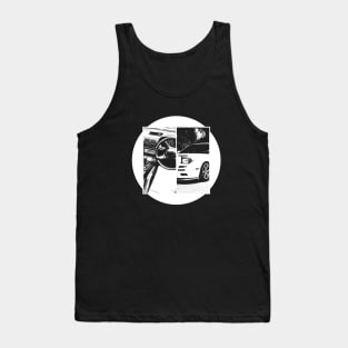 MAZDA RX-7 FC Black 'N White 5 (Black Version) Tank Top